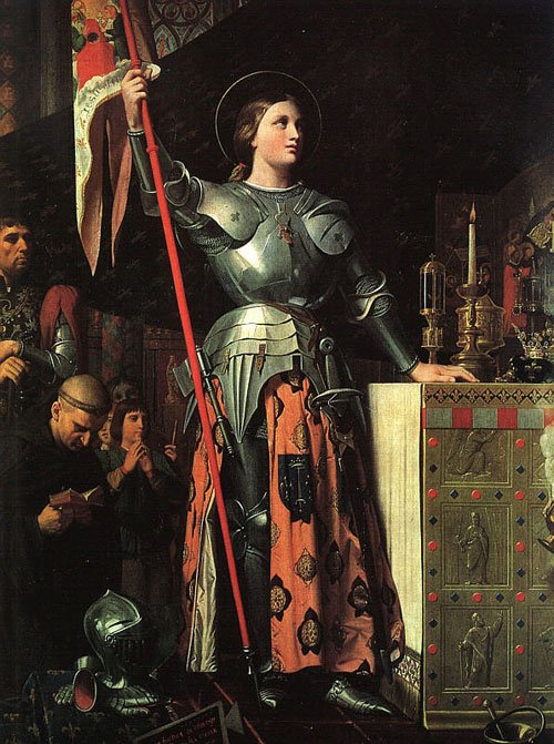 Joan of Arc, Joanne of Arc, portrait by Dominique Ingres, painting, 
Gilles de Rais, heretic, harlot, burned at the stake, charles vi, vii, french, history of france, 100 years war, orleans, brittany, dauphin - HeadStuff.org