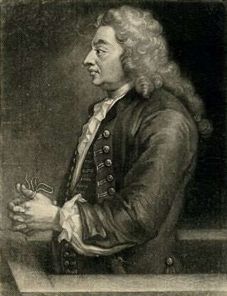 Francis Charteris in the dock, with his thumbs bound. Contemporary painting by George White, terrible people in history - HeadStuff.org