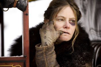 Jennifer Jason Leigh as Daisy Domergue in The Hateful Eight - HeadStuff.org