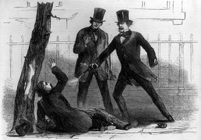 Newspaper illustration of the murder of Philip Key - headstuff.org