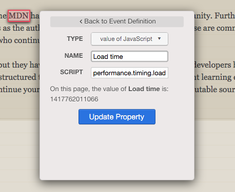 Snapshotting javascript variables