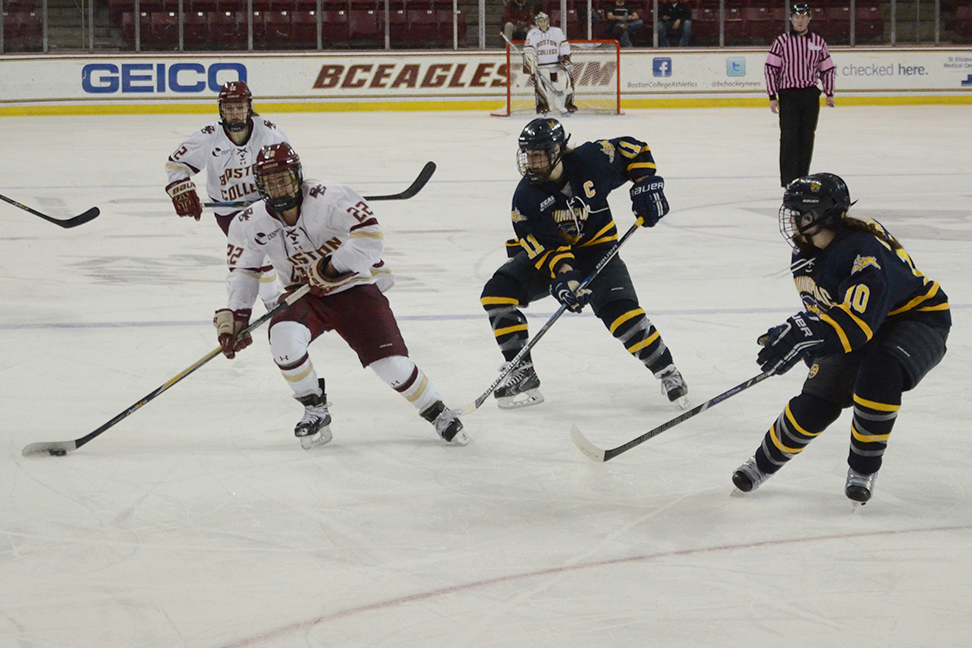 Eagles Shine At Kelley Rink, Taking Down No. 3 Quinnipiac — The Heights