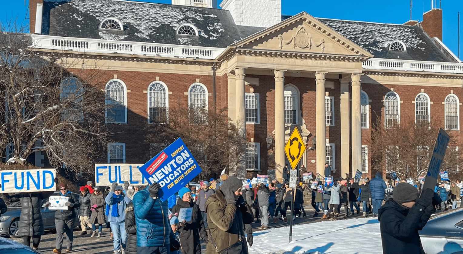 Newton Parents Demonstrate at City Hall Amid NTA Strike Rumors - Vimarsana News