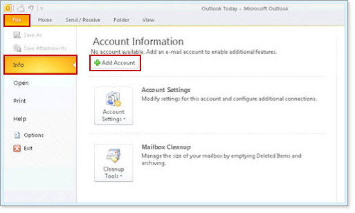 Set Up Business Mail In Microsoft Outlook 2010 And 2013