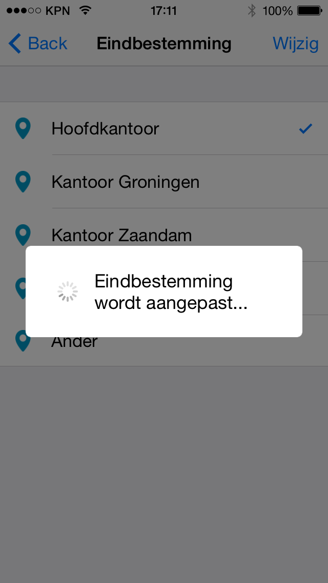 Eindbestemmingen worden realtime aangepast Eindbestemmingen worden realtime aangepast