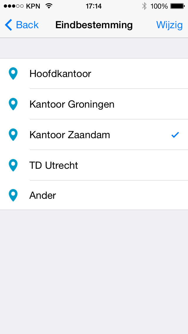 Het adresboek in de Belfabriek app Het adresboek in de Belfabriek app