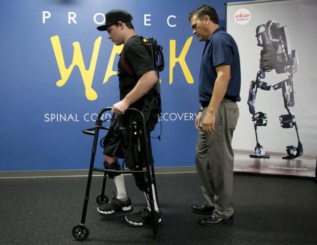 Joey in the Ekso Bionic Suit at Project Walk