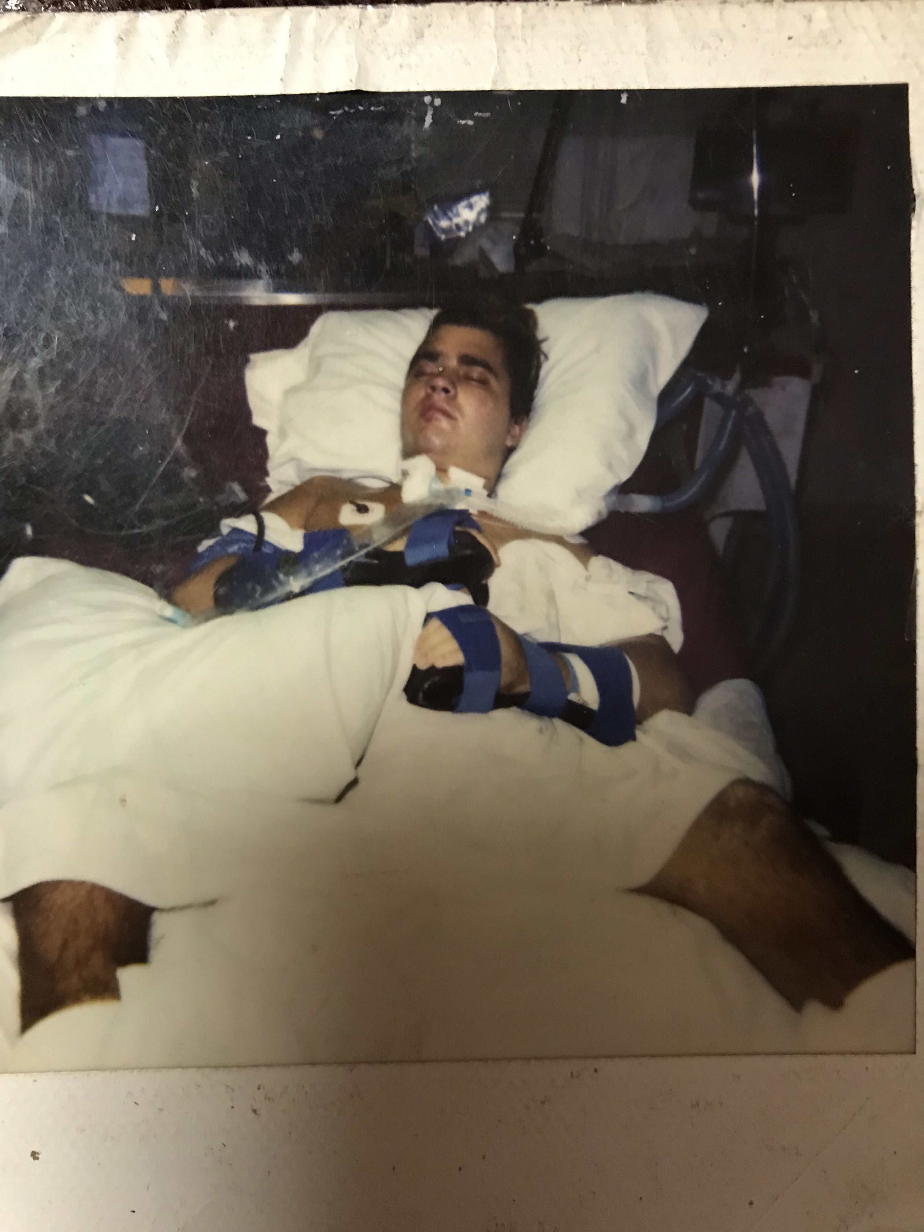 In the hospital after my wreck 1993