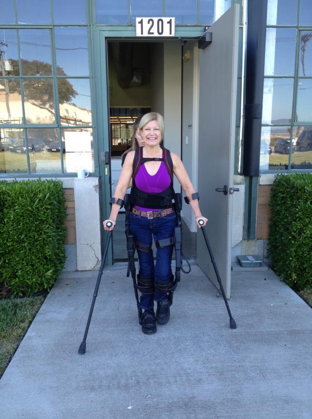 Amanda Walks in Ekso, a bionic exoskeleton