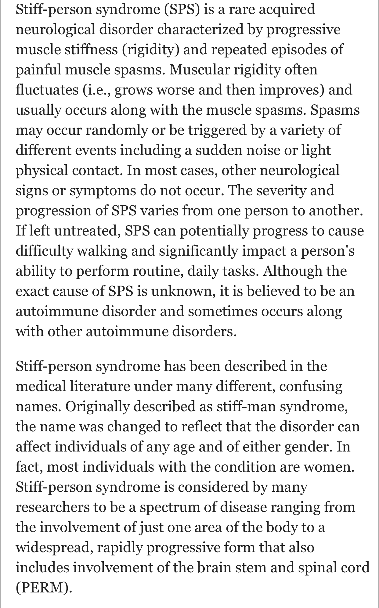 What is SPS (Stiff Person Syndrome)?