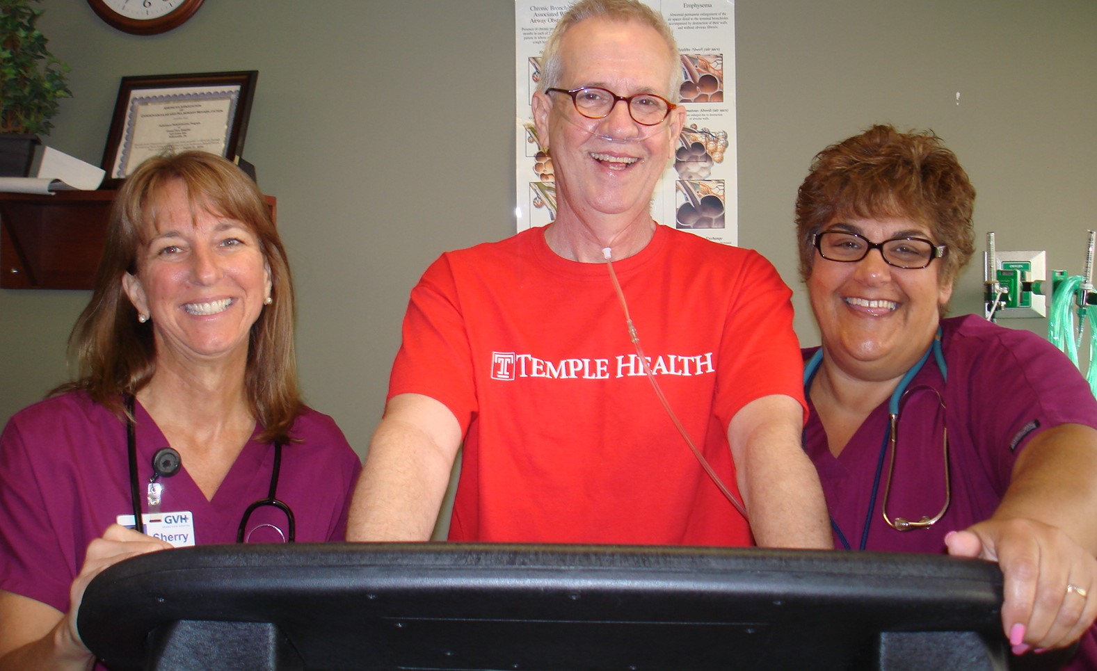 With Kim and Sherry at my Pulmonary Rehab center