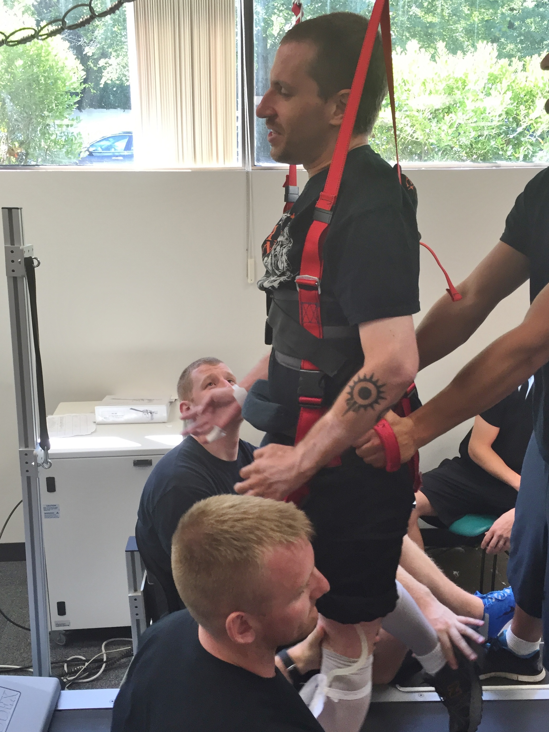 Justin is working hard.