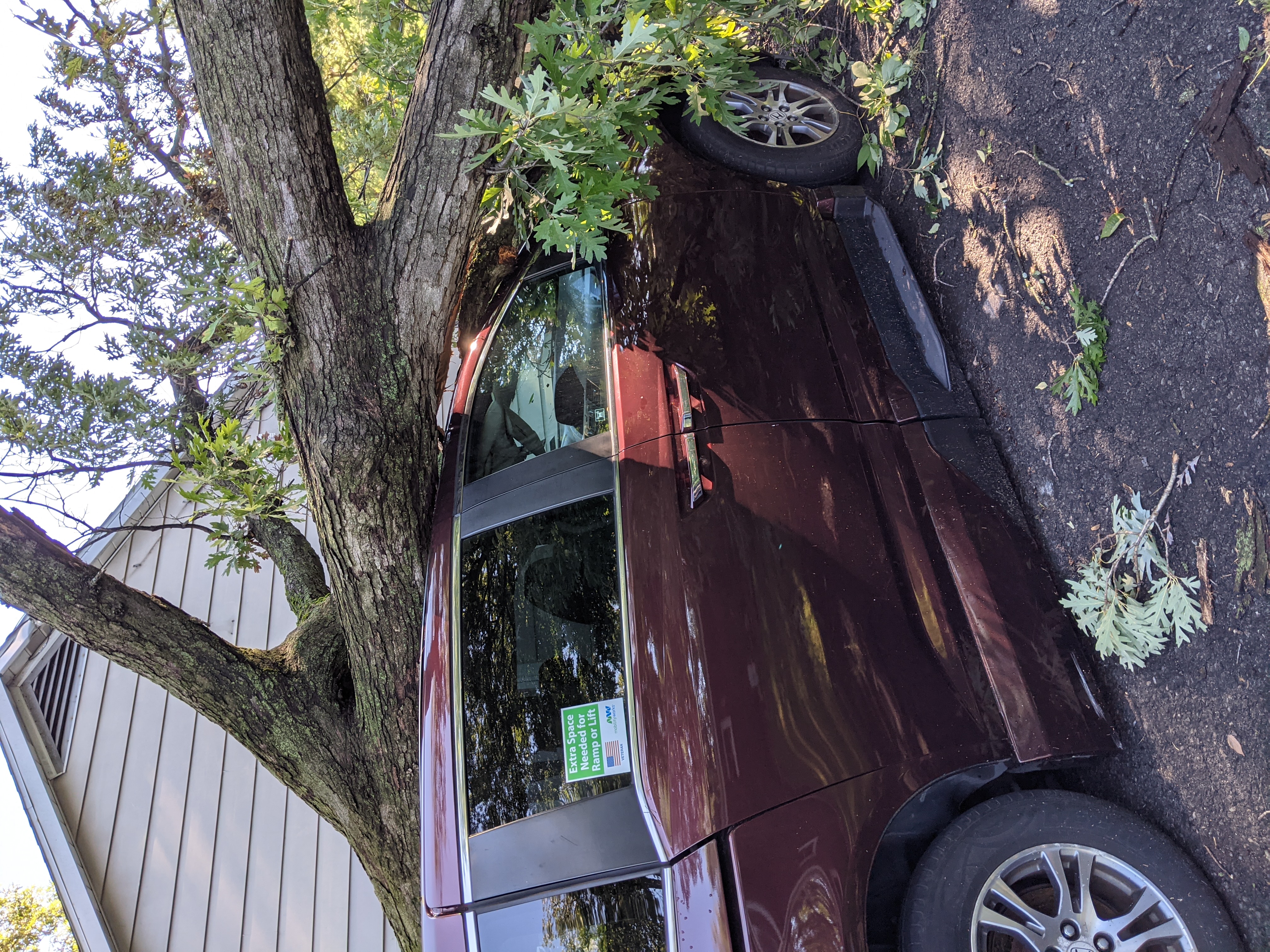 Abigail's totaled van