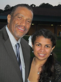 Simon with his daughter Raven