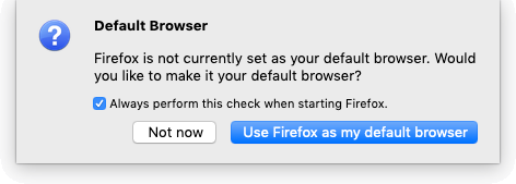 Firefox 72 as Default Browser Mac