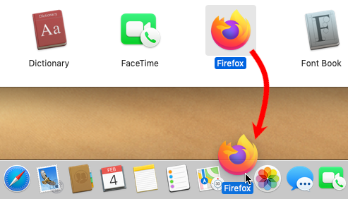 Dragging Firefox to Dock