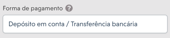 Título para informar como será o pagamento personalizado na Nuvemshop