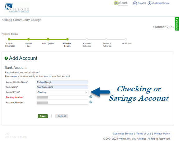 Bank information image