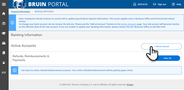 Add an account button image