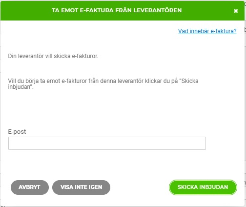 Ta emot e-faktura - Fortnox