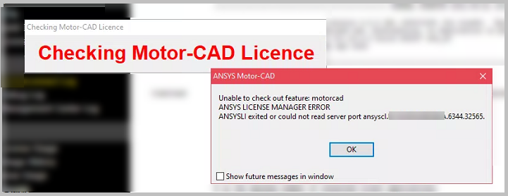 Checking Motor-CAD Licence 
A%svs LICENSE MANAGER ERROR 
pat 