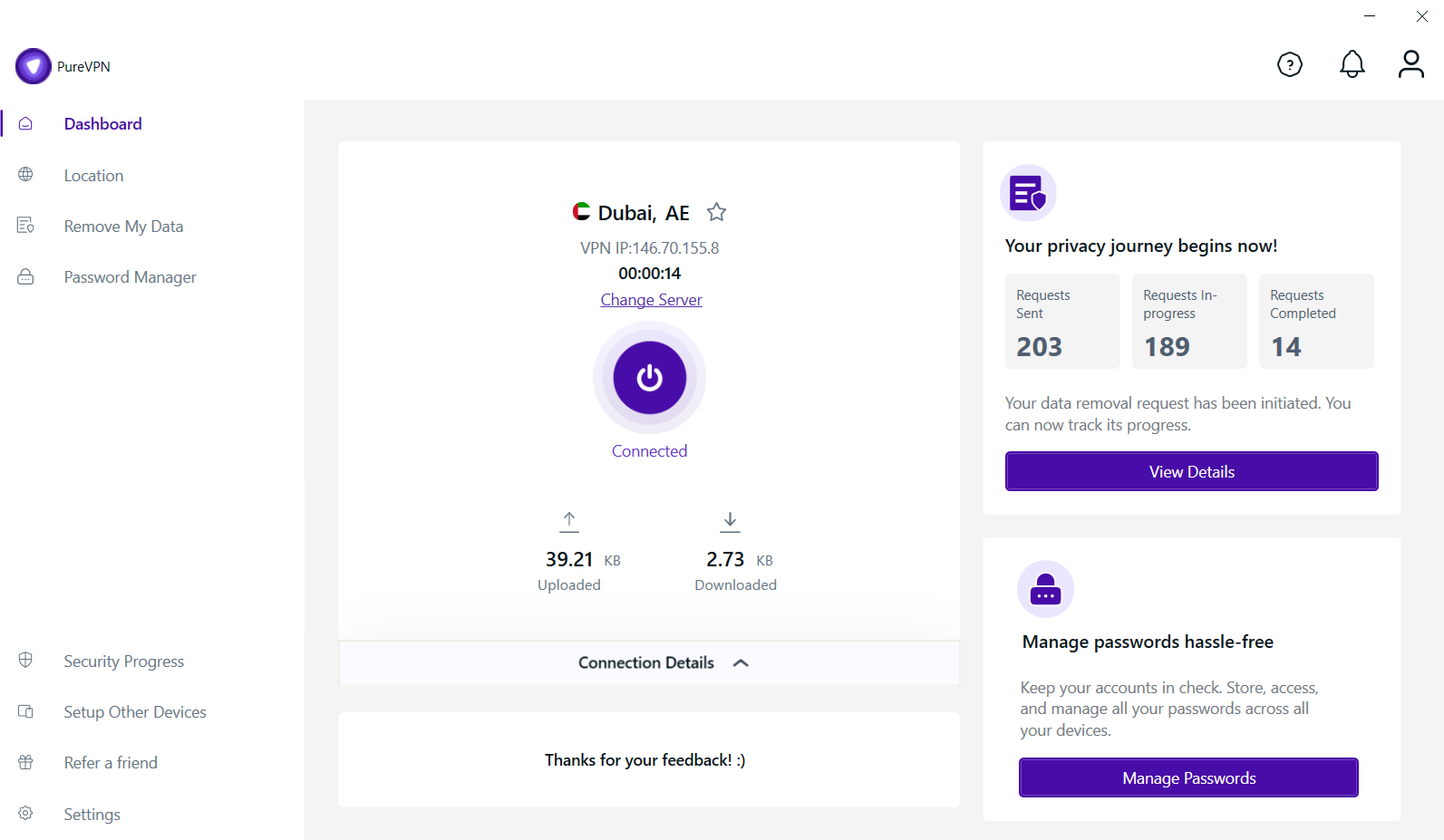 Connect and Manage Locations - PureVPN Windows App - PureSquare