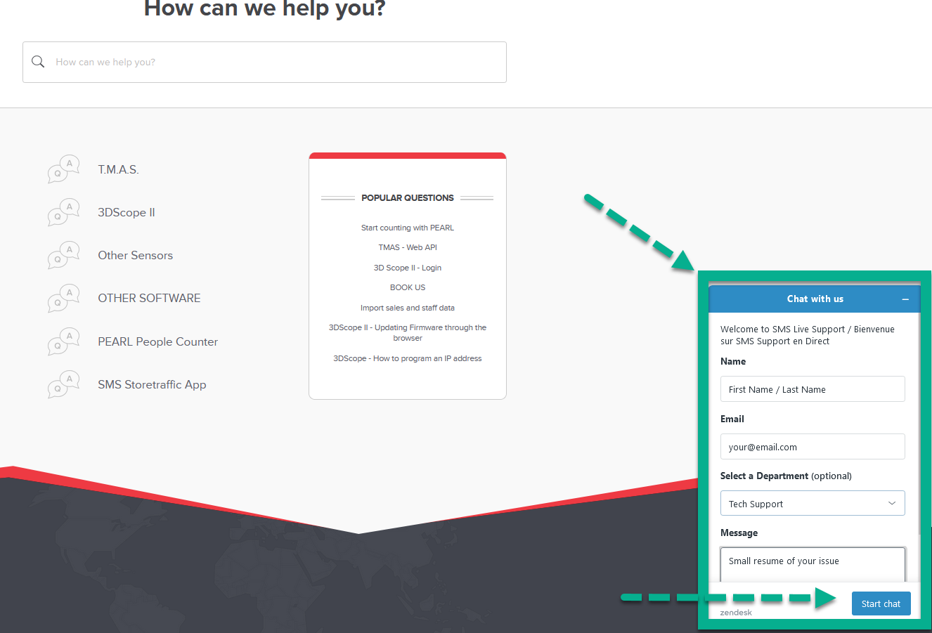 Getting Help by Chat from SMS Support