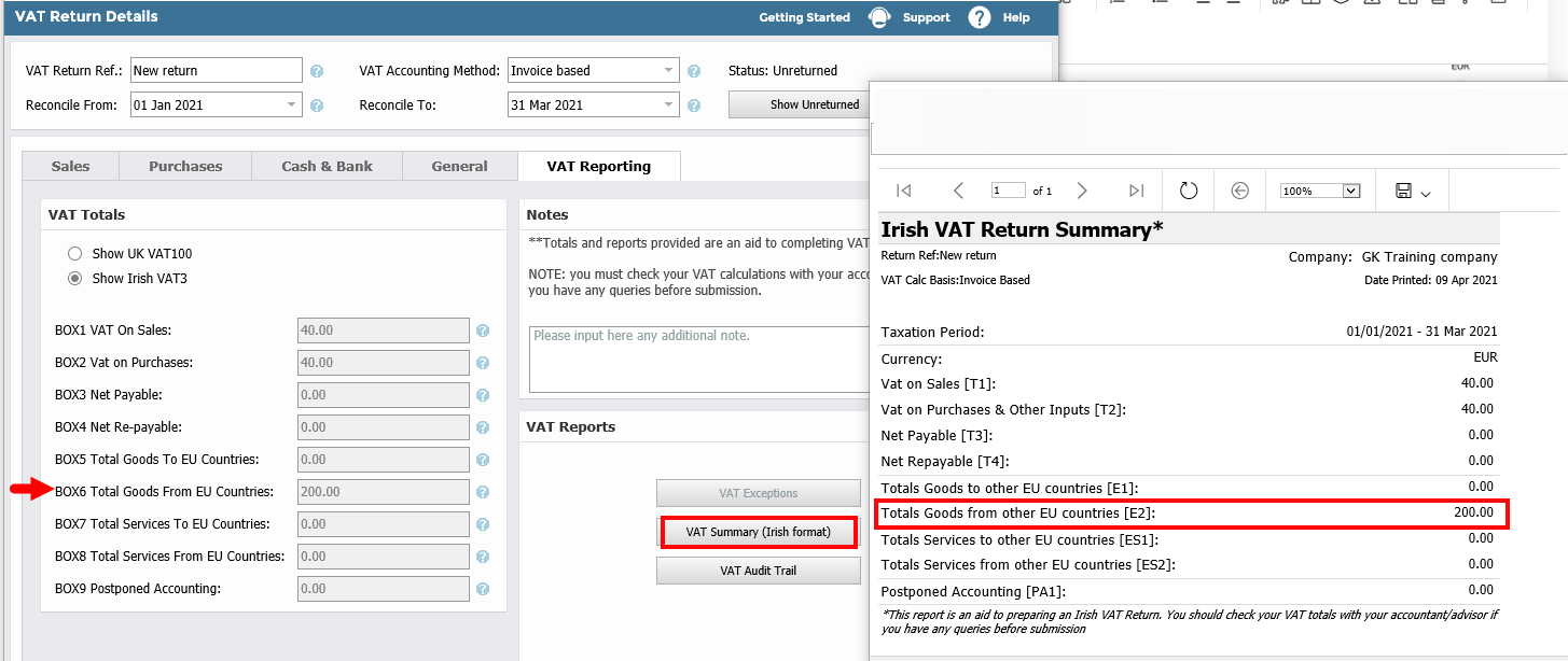 Using EU Reverse Charges on VAT Returns (Ireland) AccountsIQ