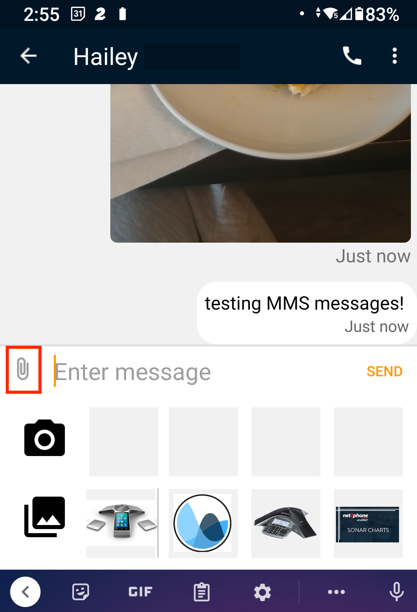 net2phone Canada — SMS and MMS in Sonar Mobile