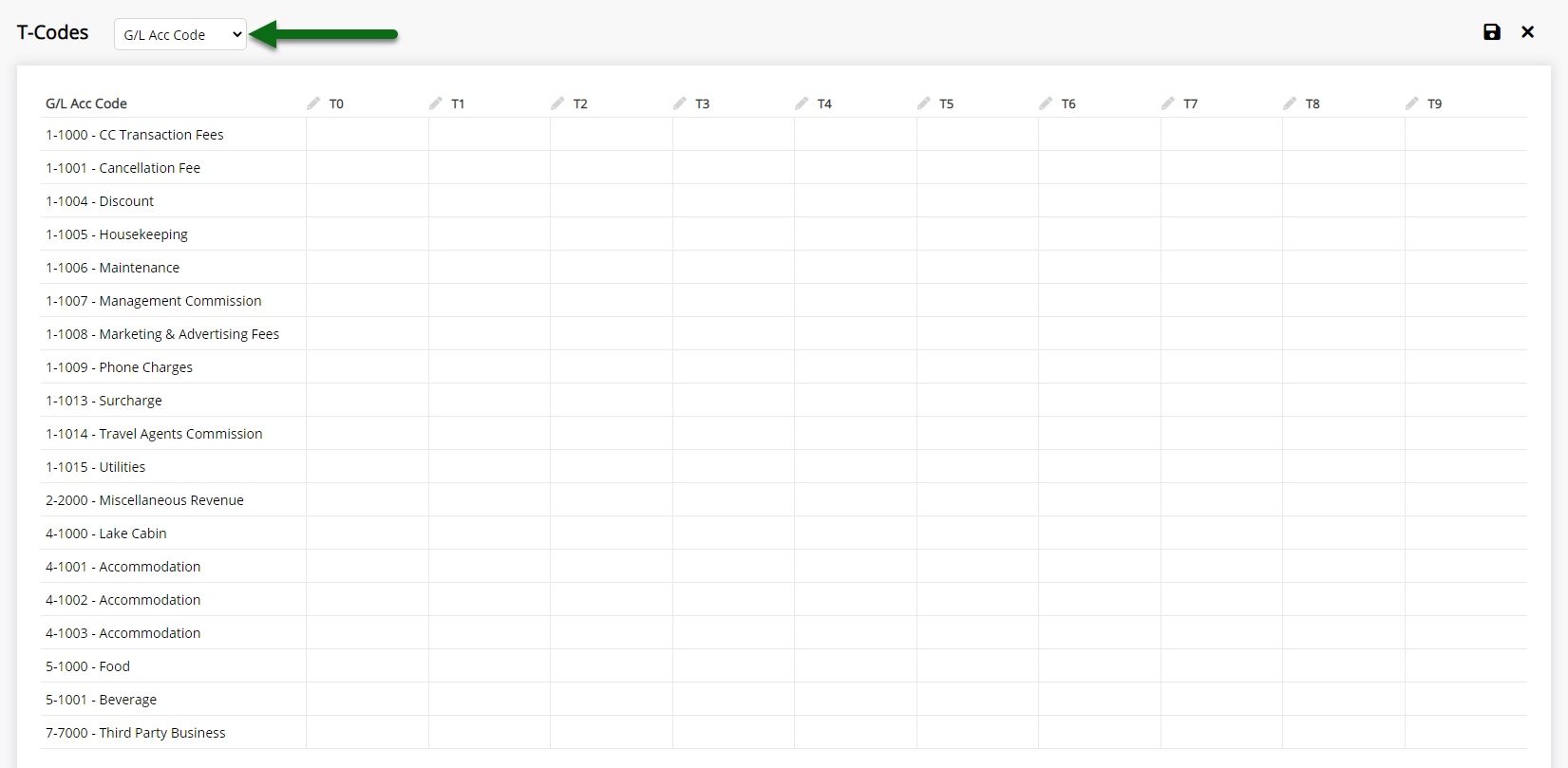 MYOB Memo TCodes — RMS Help Centre