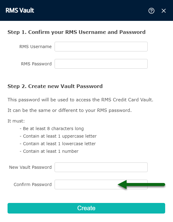 RMS Vault Login — RMS Help Centre
