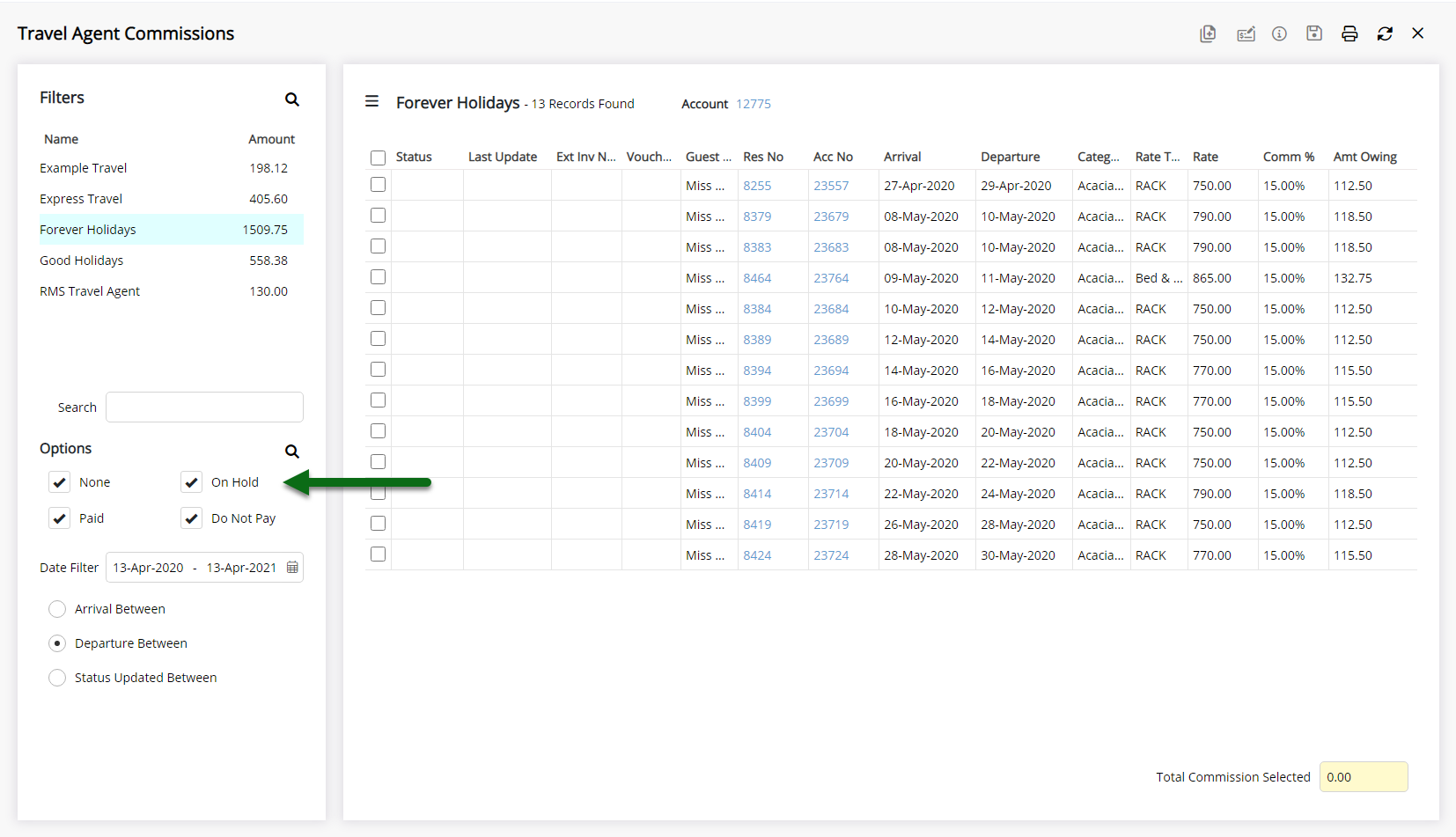 Travel Agent Commission Batches — RMS Help Centre