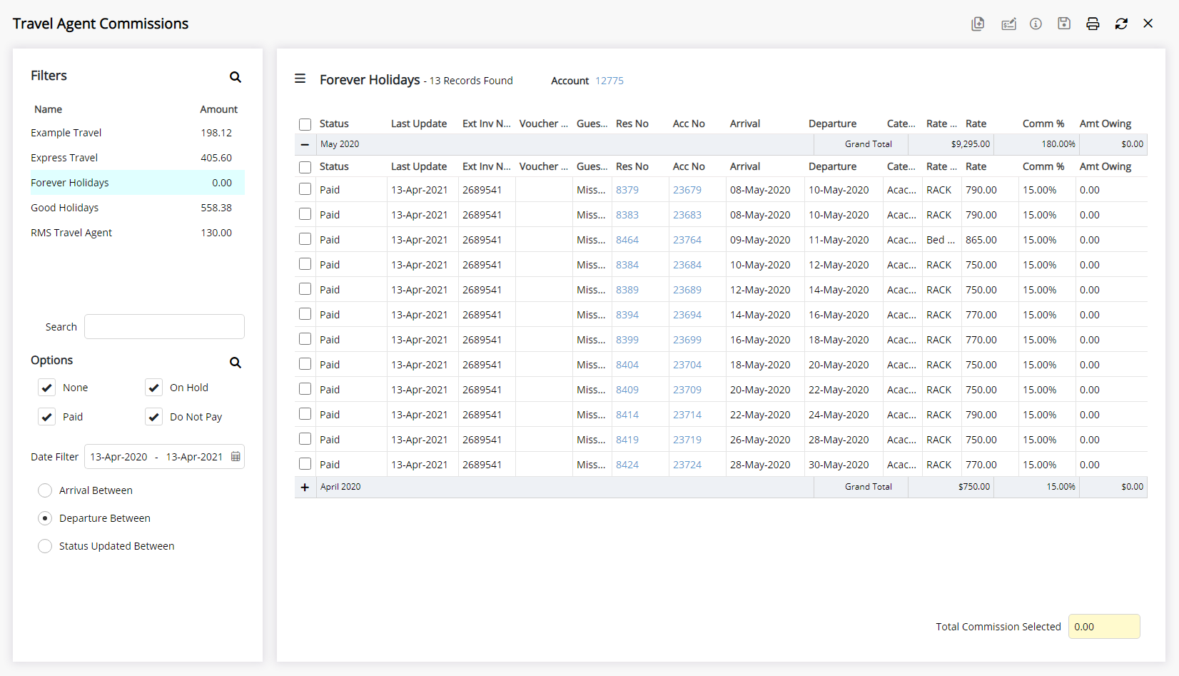 Travel Agent Commission Payments — RMS Help Centre