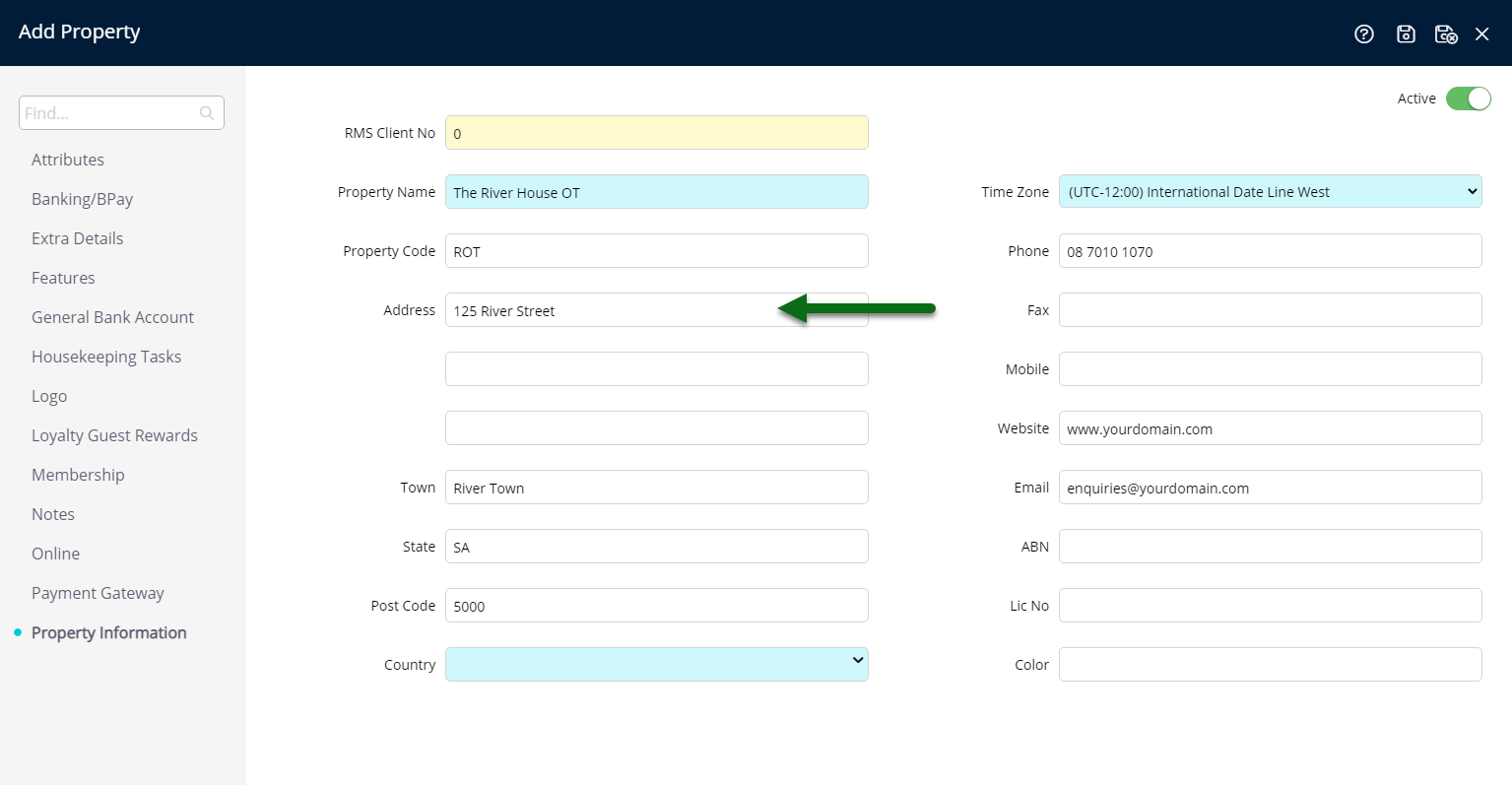 Property — RMS Help Centre