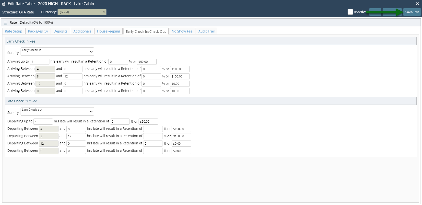Early Checkin/Checkout Fees — RMS Help Centre