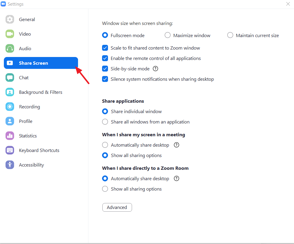 Zoom Screen Sharing Learning Technology Services