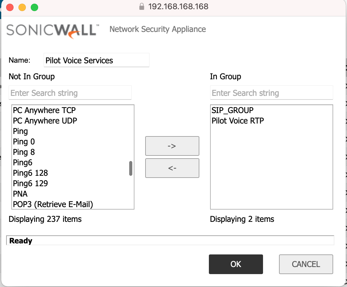 Configure SonicWall for Pilot Voice Pilot
