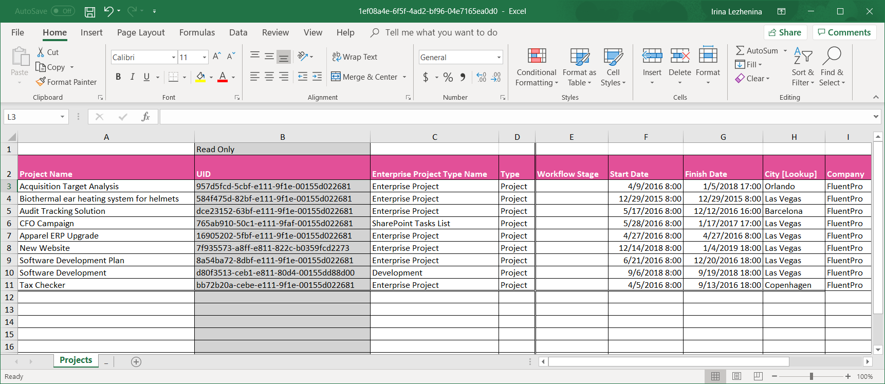 Projects Bulk Edit - FluentPro
