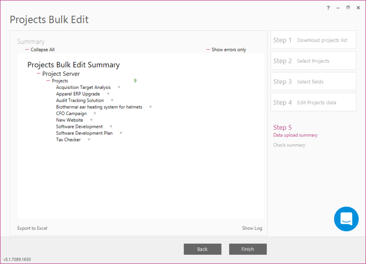 Projects Bulk Edit - FluentPro