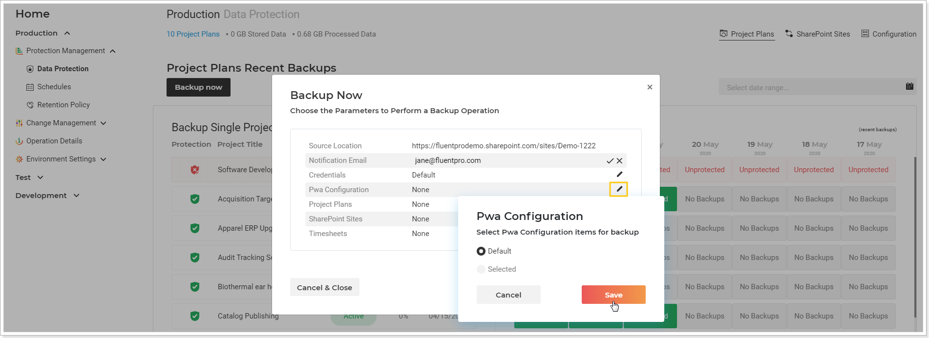 How to perform an on-demand backup - FluentPro