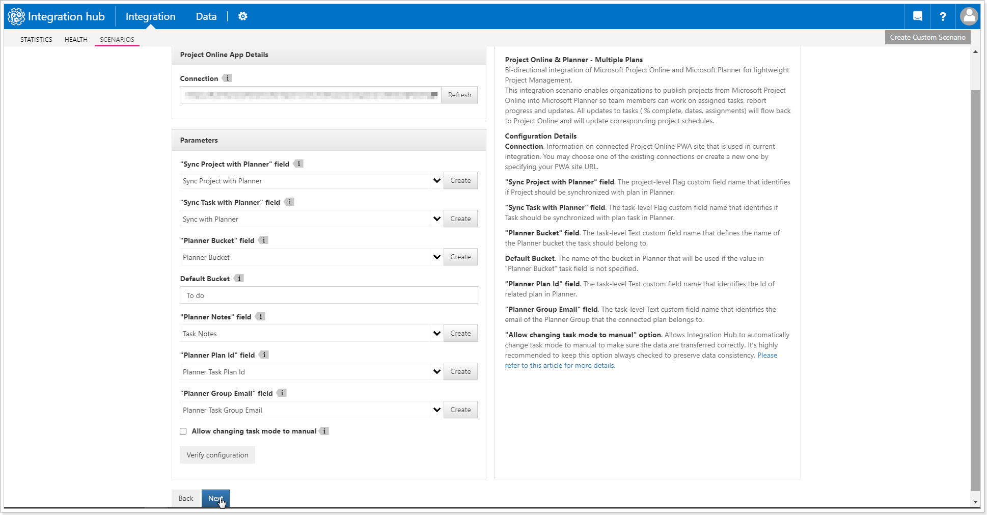 Step 2. Configuring Integration Scenario (multiple plans) - FluentPro