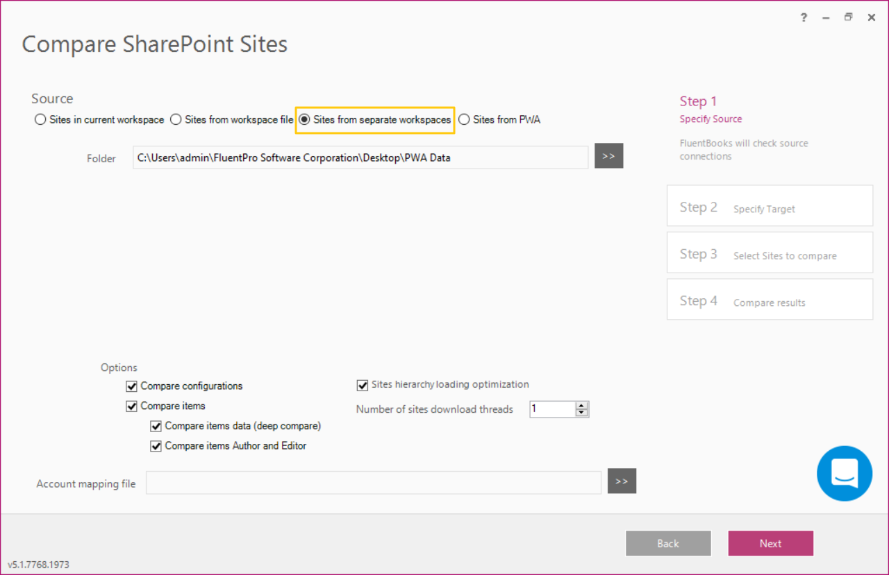 Compare SharePoint Sites FluentPro