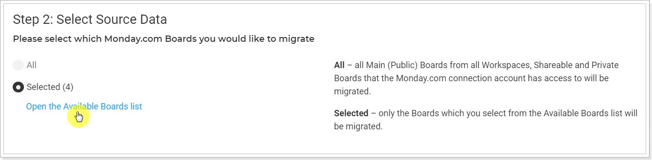 Step 2: Select Source Data - FluentPro