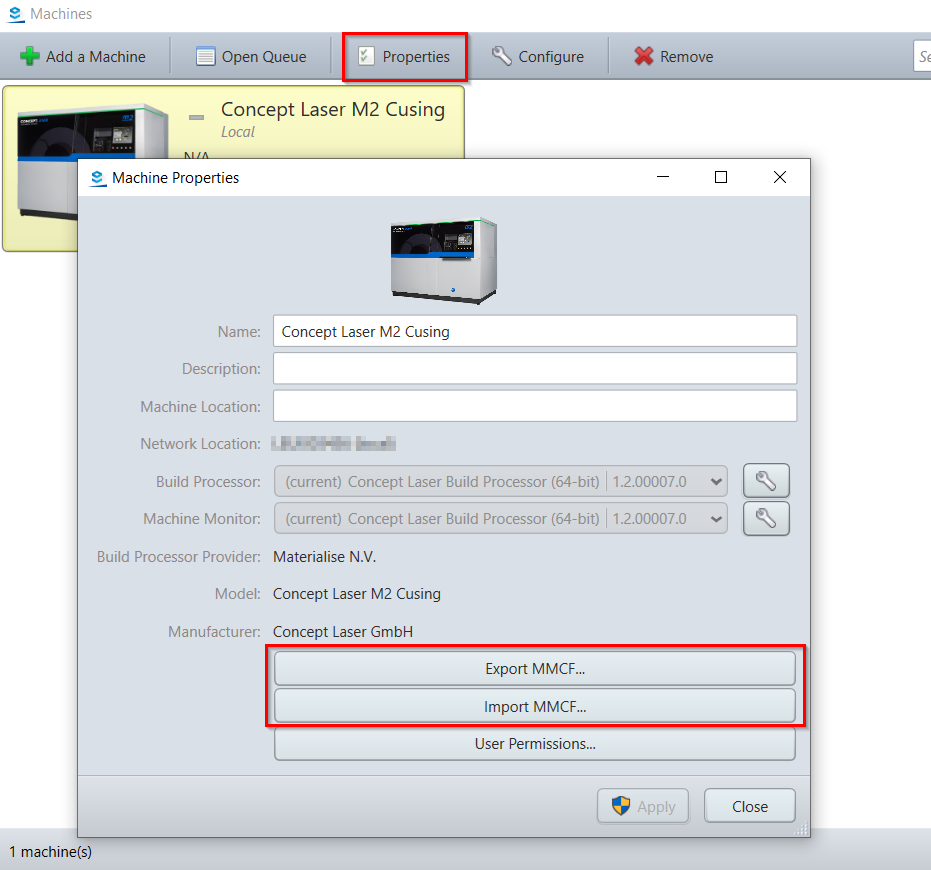 Transferring machine profiles and settings Materialise Software Support