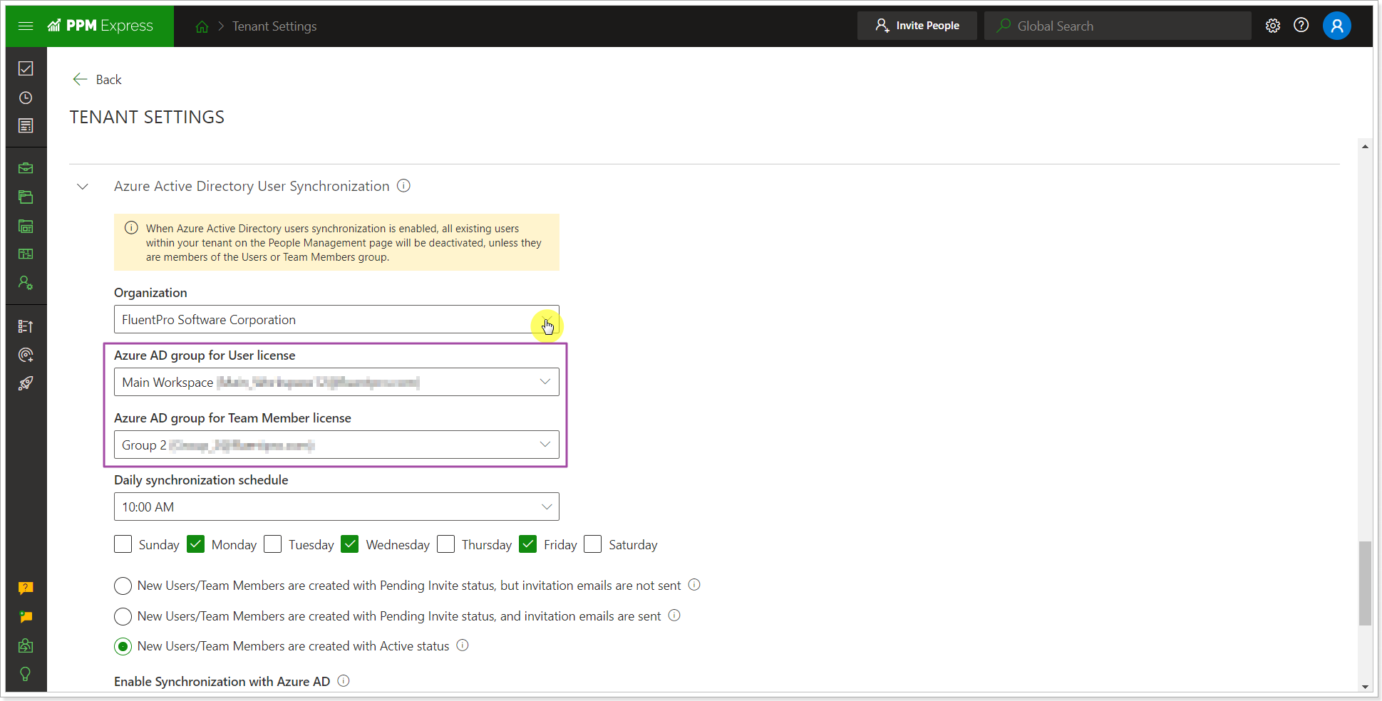 How to synchronize users to PPM Express tenant from Entra ID