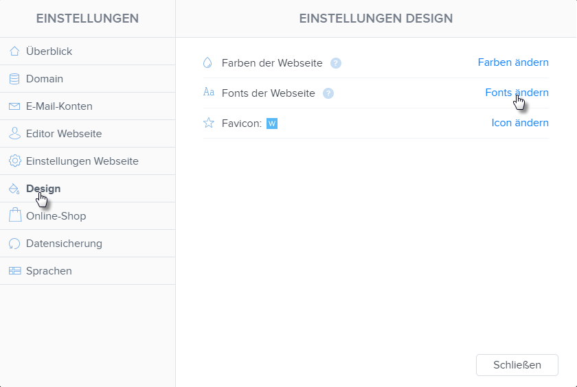 Webnode — Den Font ändern