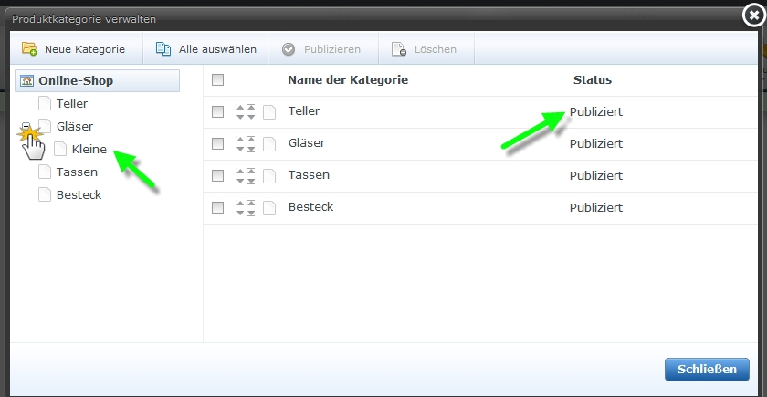 Webnode — Erstellung von einer neuen Kategorie
