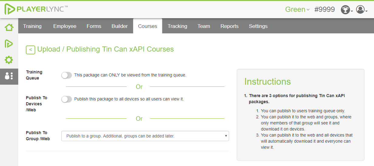Team Manager Creating Courses PlayerLync
