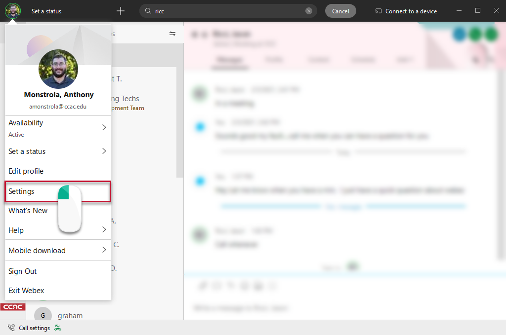 Setting Audio Options in ex CCAC's Help Center