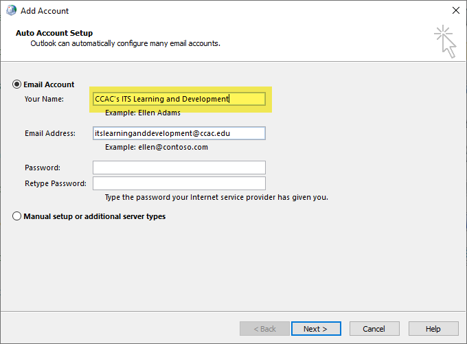 Adding another Profile to Outlook CCAC's Help Center